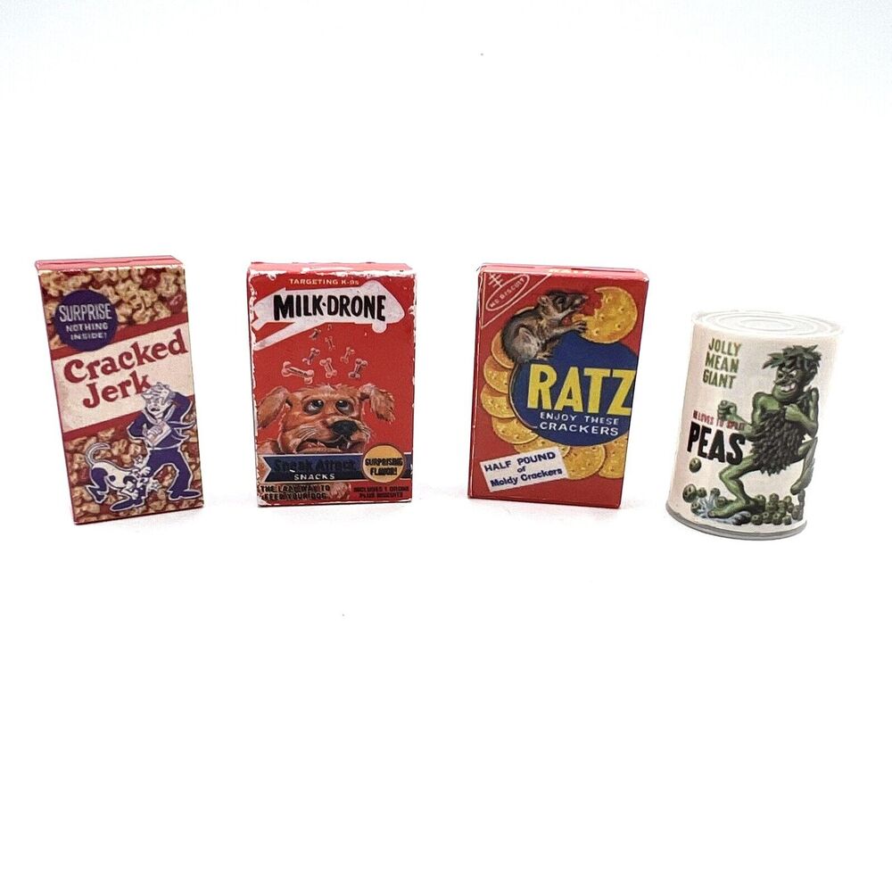 WACKY PACKAGES Old & New Skool "MINIS 3D" SERIES 1: Ratz, Cracked Jerk, Peas